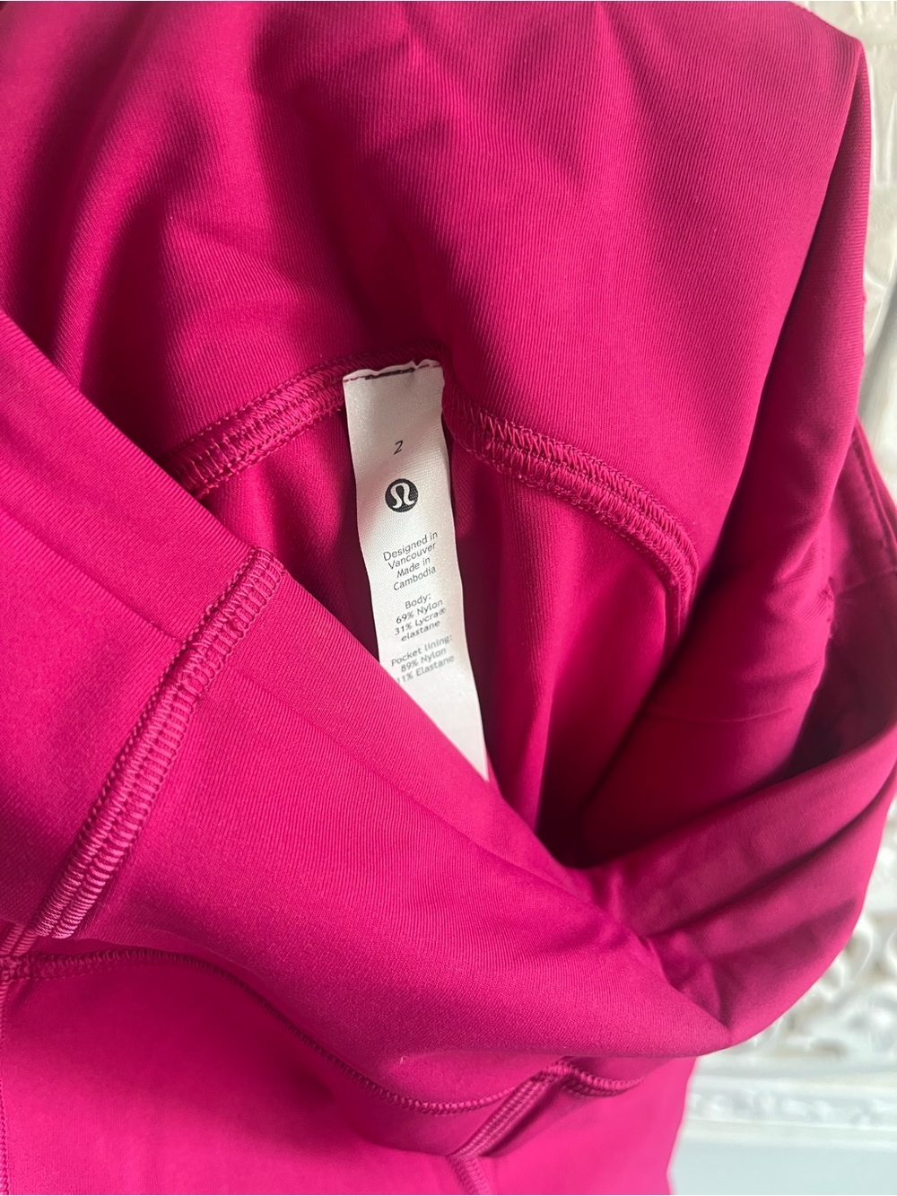 Lululemon Fast & Free Leggings Pink Size 2 High Rise Running Nulux Pockets - Picture 6 of 6